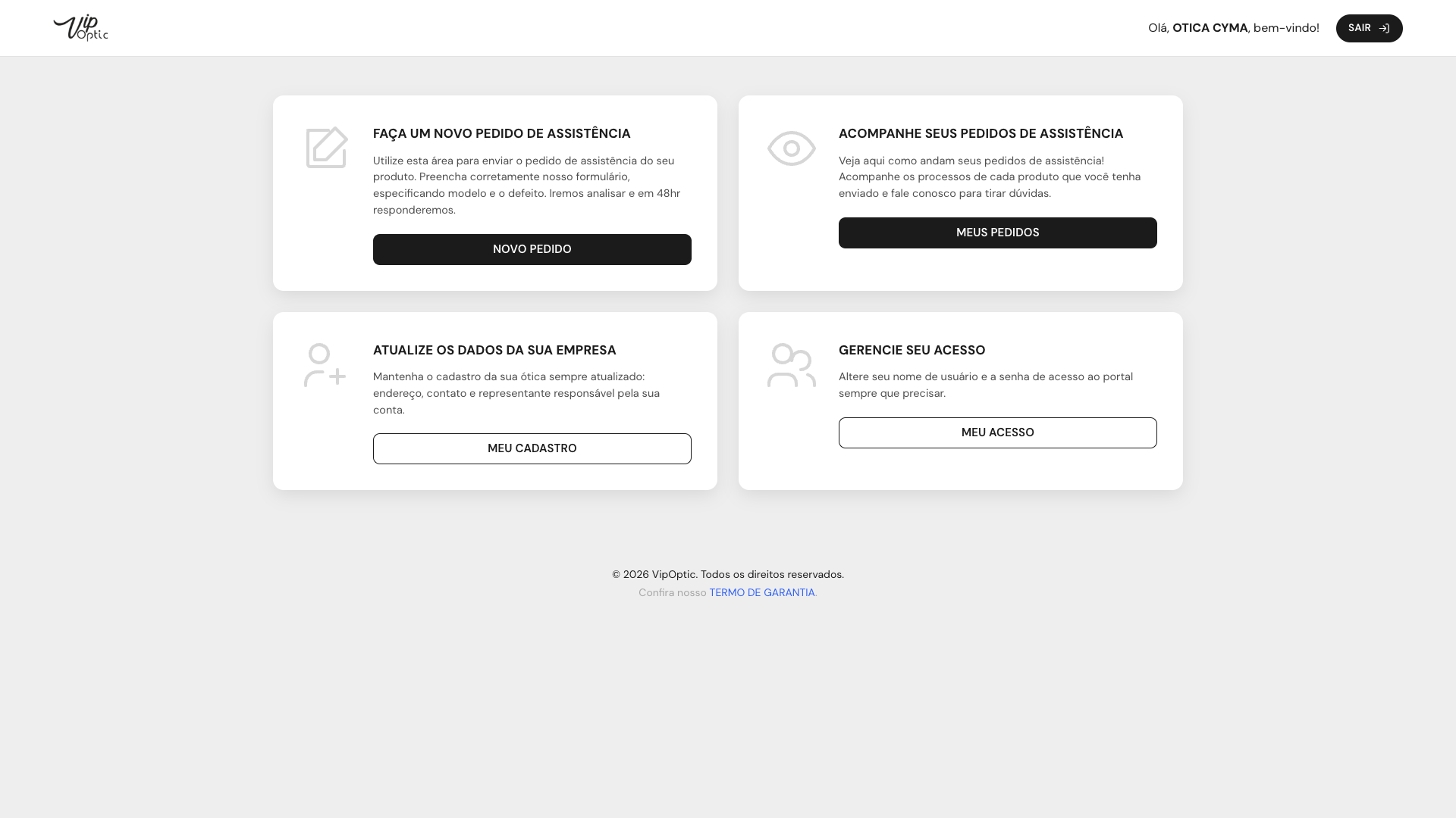 Vip Optic — Sistema de Atendimento & Gestão - Atendimento